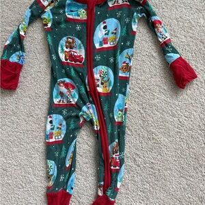 Little Sleepies Green and Red Kids One Piece Footie
